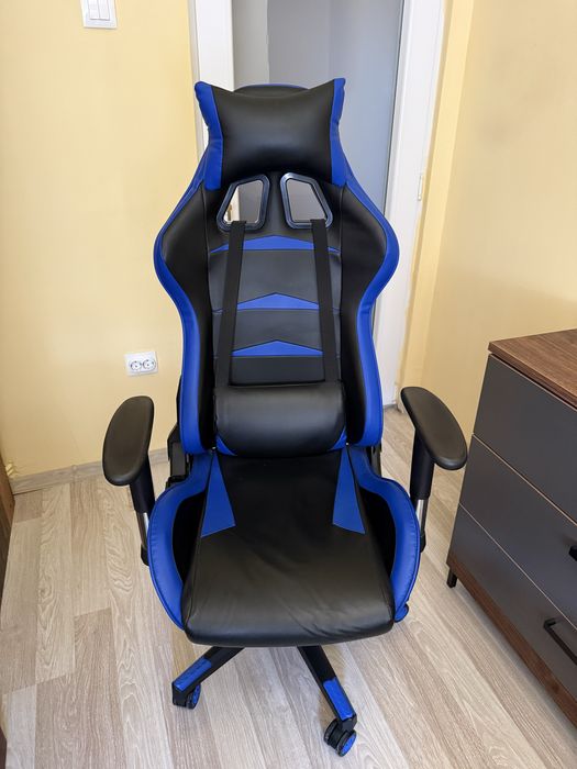 Scaun gaming Kring Liberty negru/albastru, foarte confortabil