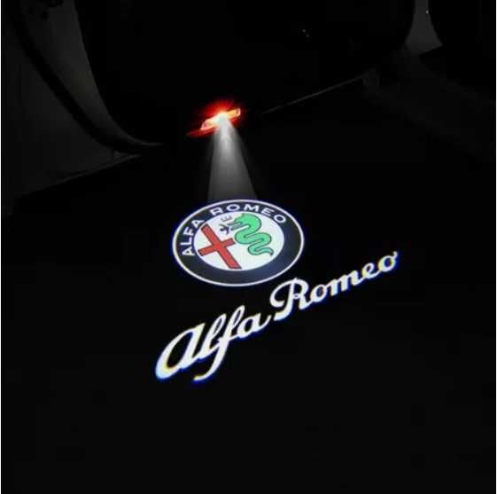 Set 2 lampi led logo Alfa Romeo proiectie holograma