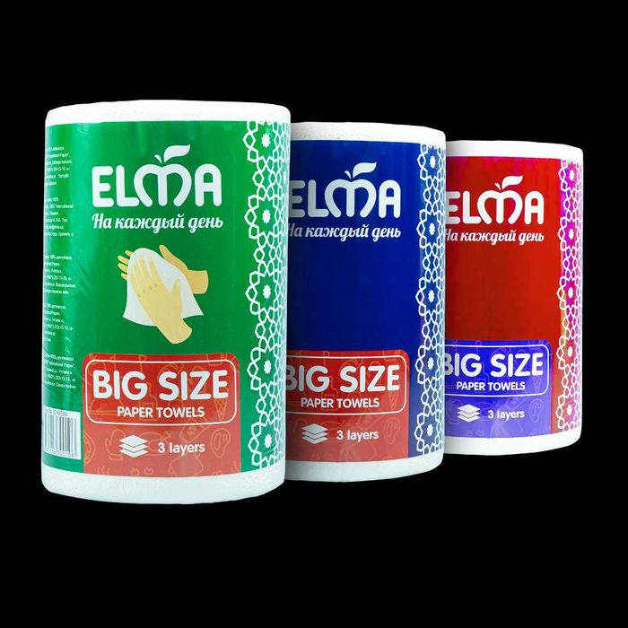 Бумажное полотенце Eco Big Size Elma 3х слойная, 1 шт