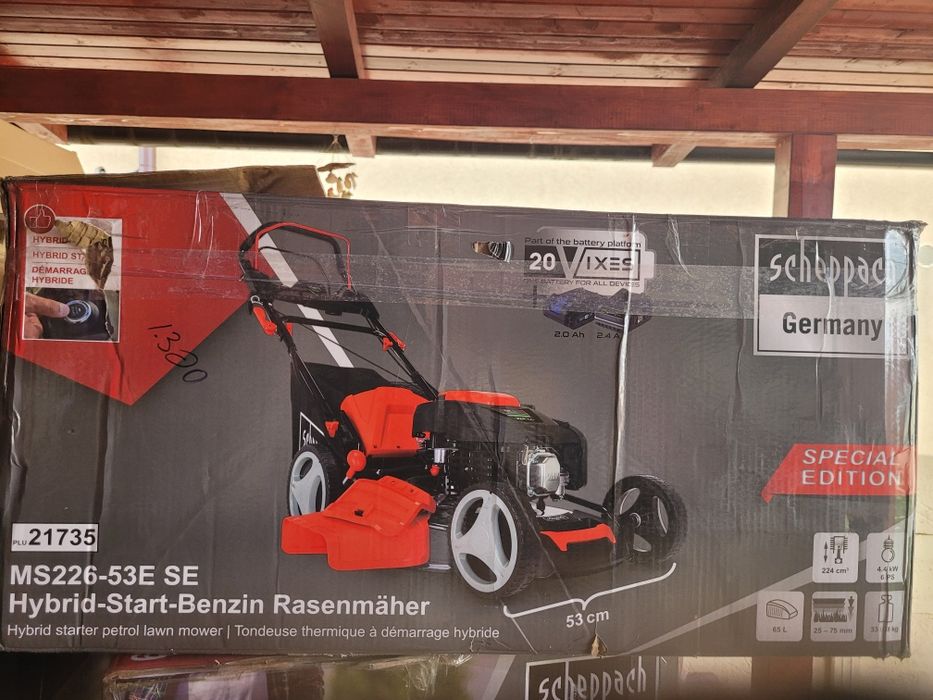 Masina de tuns iarba pe benzina cu pornire hibridă