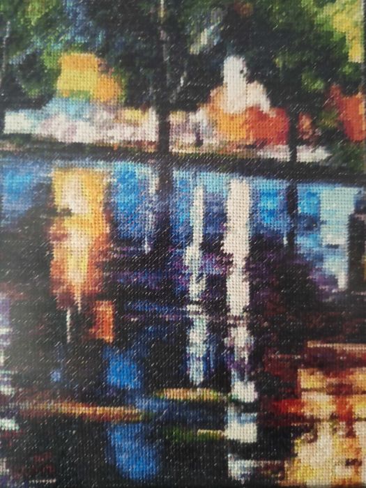 гоблен ,,Дъждовна вечер в Париж", ръчно ушит, единствен в света