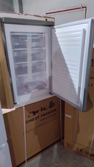 Чисто нов Иноксов-Сив Вертикален Фризер Heinner 91 л 4 чекмеджета