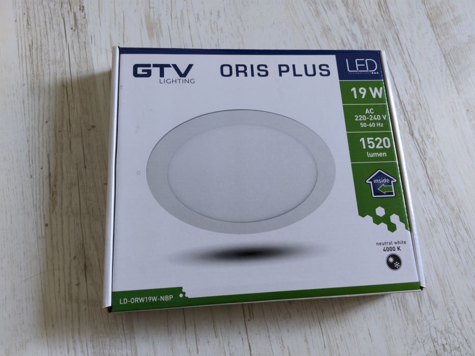 aplica plafoniera led incastrat panou panel rotund alb GTV Oris Plus 1