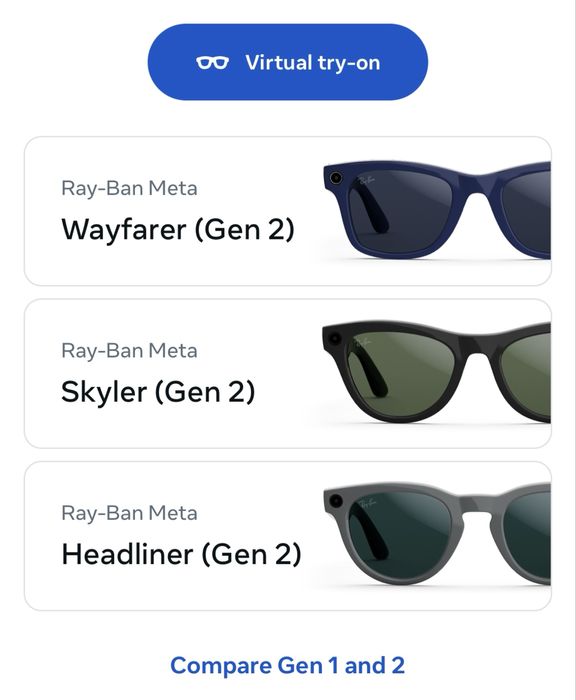 Очки ray ban meta gen 1/gen 2