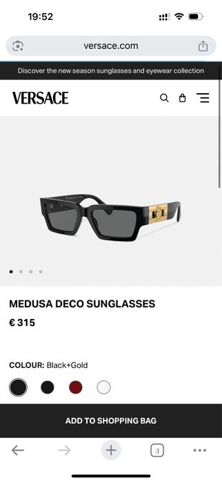 Versace Medusa Deco Sunglasses слънчеви очила Black + gold