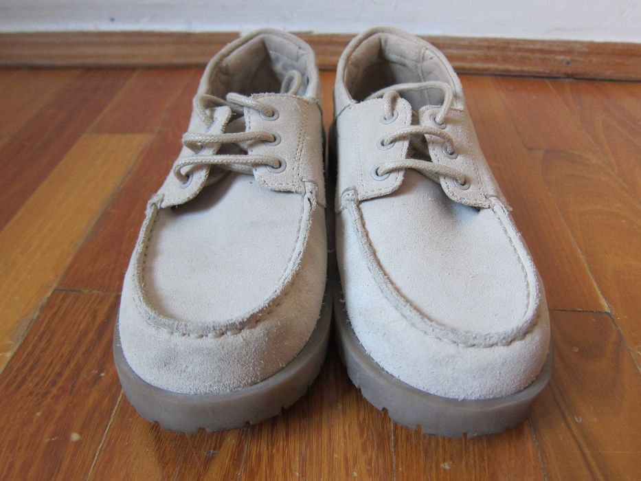 Pantofi eleganți/mocasini ca NOI Zara 33 20,9cm | copii/băiat | piele întoarsă cusuți șireturi
