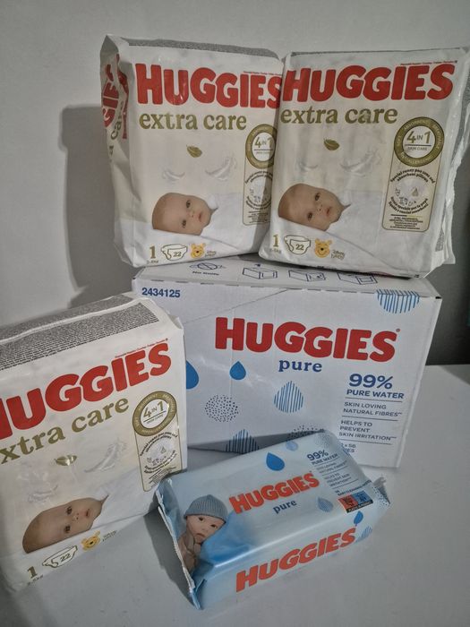 Set Scutece + Servetele Huggies Pure