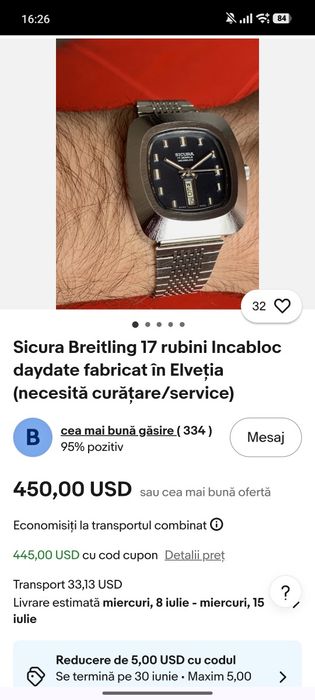 Ceas sigura rar defect