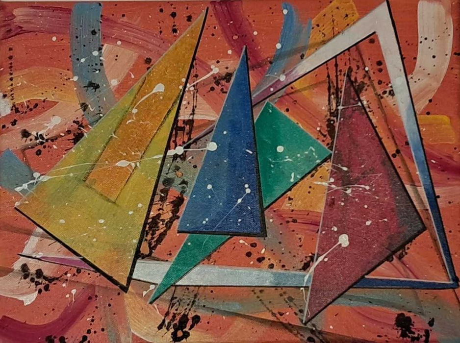 Arta abstracta,tablou pictat manual