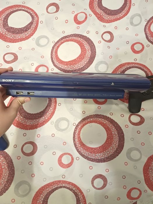 (Consola este Vândută)PlayStation 3 Super Slim Azurite Blue (Modat HEN) + 2 Controllere(Preț 300 lei)