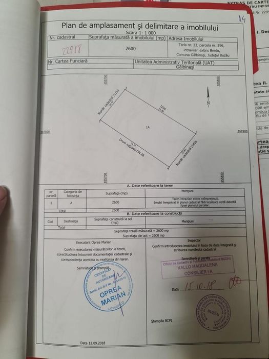 Vând teren intravilan Bentu