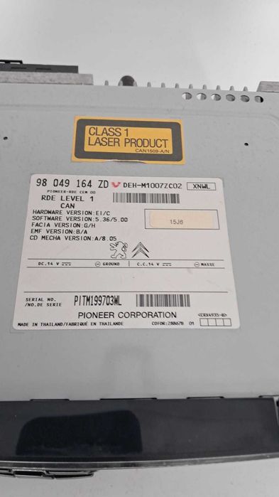 CD Player Peugeot 2012-2018 cod 98049164ZD