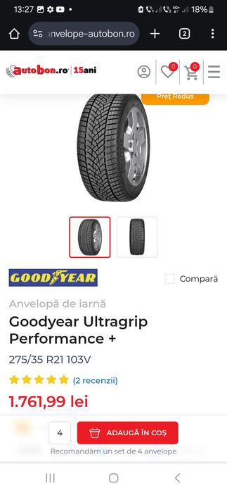 275/35 R21 Goodyear ultra grip XL iarna noi