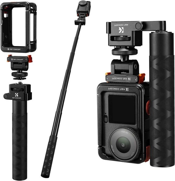K&F CONCEPT 92,5 см екшън камера селфи стик с DJI Osmo Action 6 клетка