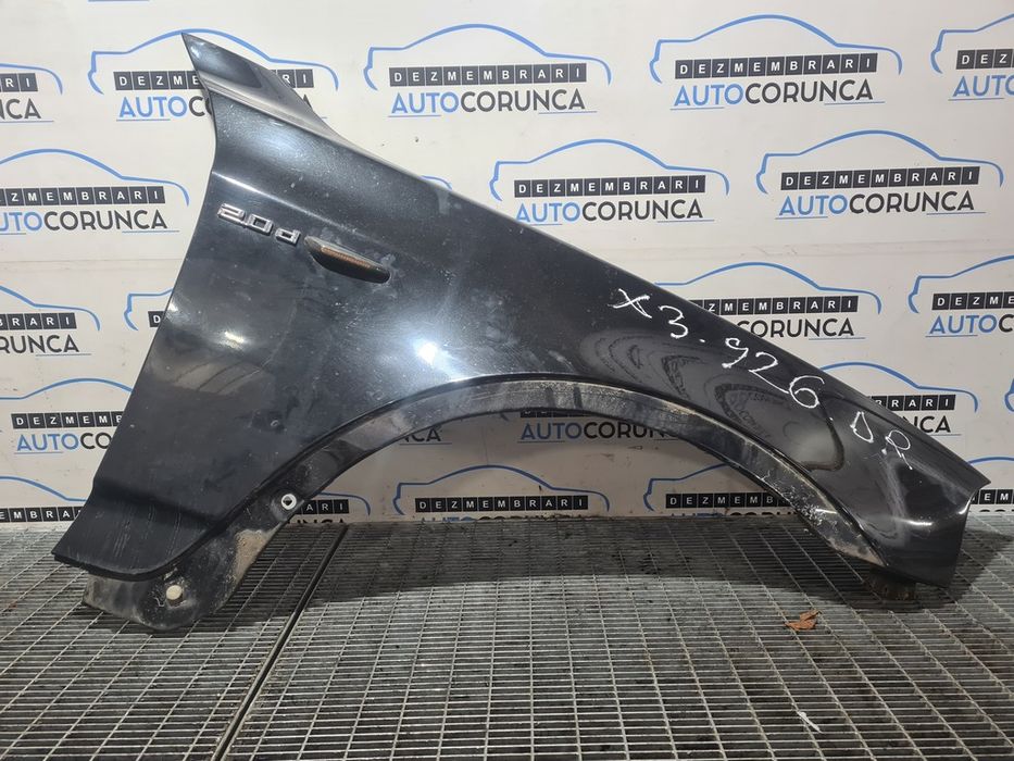Aripa Dreapta Fata BMW X3 E83 Facelift 2006 - 2010 4 Usi NEGRU (926) CU RUGINA Garantie