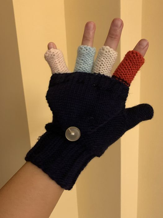 Ръчно плетени дамски ръкавици с капаче без пръсти За момичета или жени