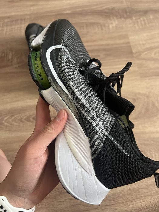 Nike Air Zoom Tempo NEXT% Flyknit Black White Volt Sneakers