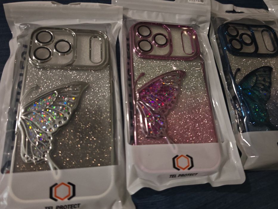 Iphone 17 Pro Max блестящ гръб с пеперуда
