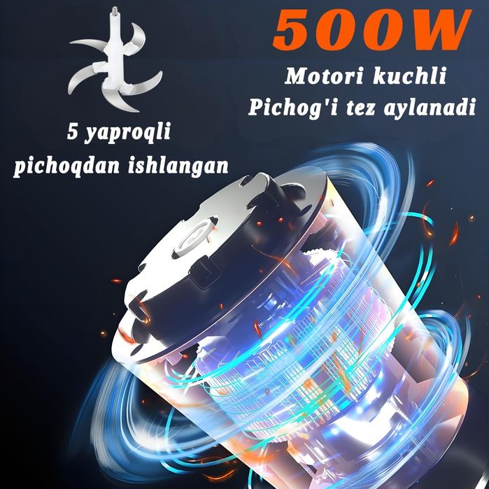 Yangi 5L Zanglamas Po‘lat Chopper