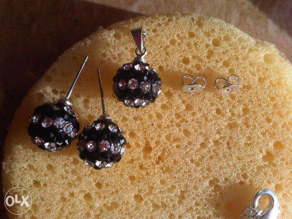 set bijuterii 3 in 1 argint 100% cercei + colier + pandantiv