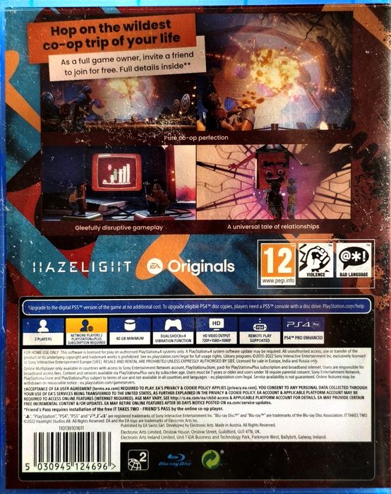 Диск на ps4 It takes two