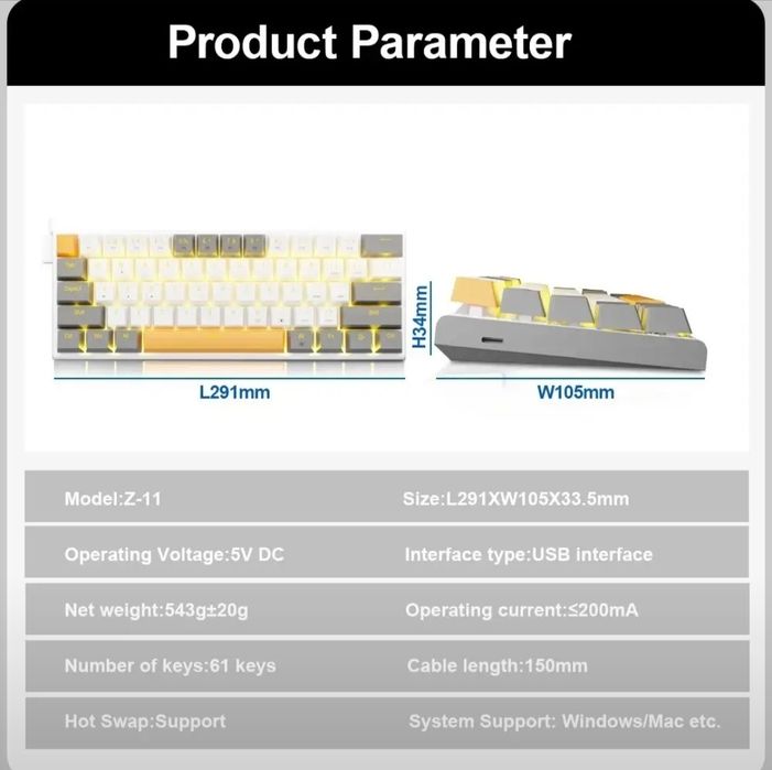 E-YOOSO Z11 проводная клавиатура