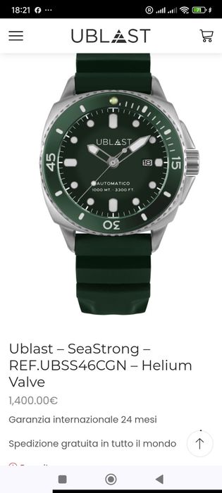 Ublast SeaStrong 1000m NOU Full Set Garanție - Seiko NH35 Valvă Heliu