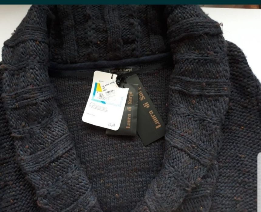 Pulover cardigan tricotat femei, bleumarin