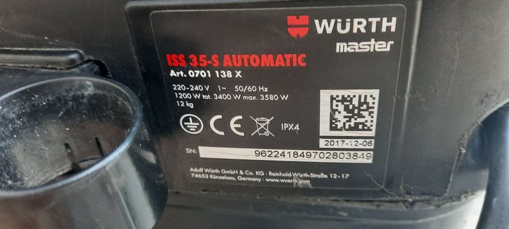 Прахосмукачка Wurth/35-Automatic За СухоСтроителство ГипсКартон АвтоТупалка
