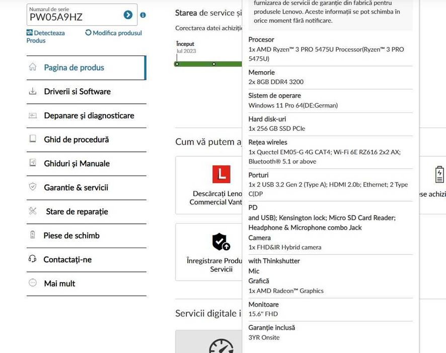 LENOVO 2023 THINKPAD 3 AMD Ryzen 3 PRO 5475U Radeon  2.70 GHz RAM 16GB