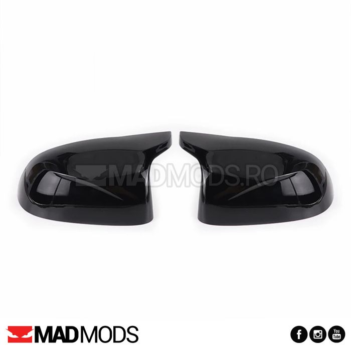 Set capace oglinzi M BMW X3 F25 X4 F26 X5 F15 X6 F16, Negru lucios