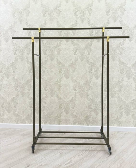 вешалка металлическая напольная 1.75×1.50 м (серый/золотой)