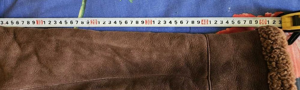 Натуральная дубленка-пилот+шапка