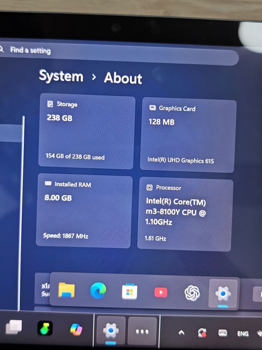 Microsoft Surface go 2 m3/8gb/256gb/windows11