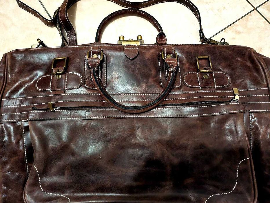 Geantă de travel din piele naturală, proveniență Turcia