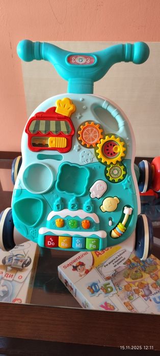 Активна проходилка 4-в-1 Sapientino (Тюркоаз) – Музика, цифри, буталка