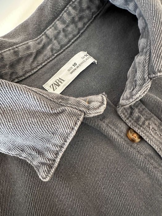 Дънкова връхна риза ZARA / сива / момче / 146 см