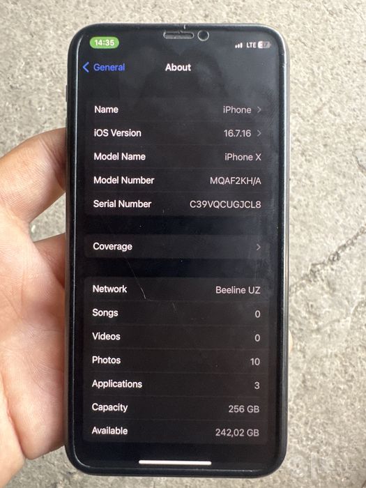Iphon X holati ideal chaqa chuqalari yo karopka dakumenti full 180000