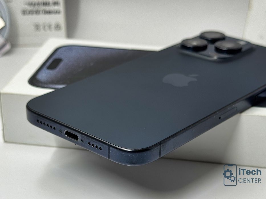 iPhone 15 Pro Max, 256GB, Blue, 100% батерия, ОТЛИЧЕН, 1г. ГАРАНЦИЯ!