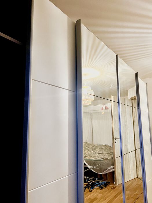 Dressing/Dulap 270/212/68 cm 4 usi culisante alb/oglinda