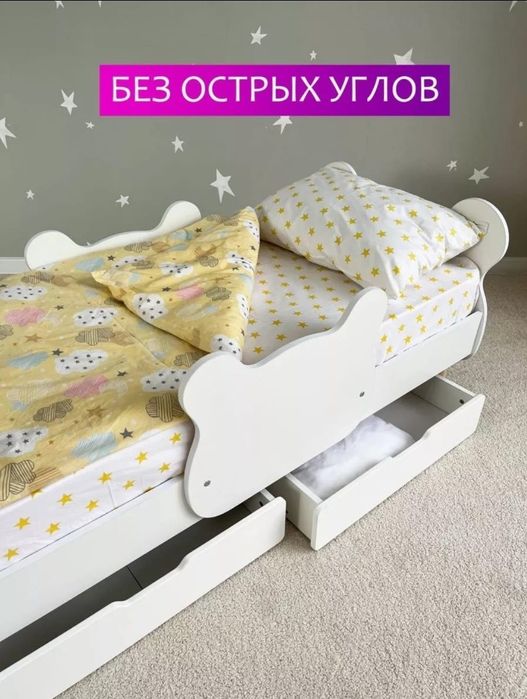 Кровать детская деревянная с матрасом