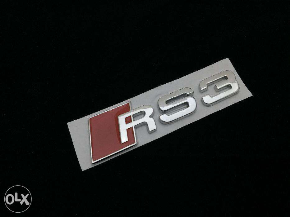 Emblema Audi RS3-line spate metal crom/rosu