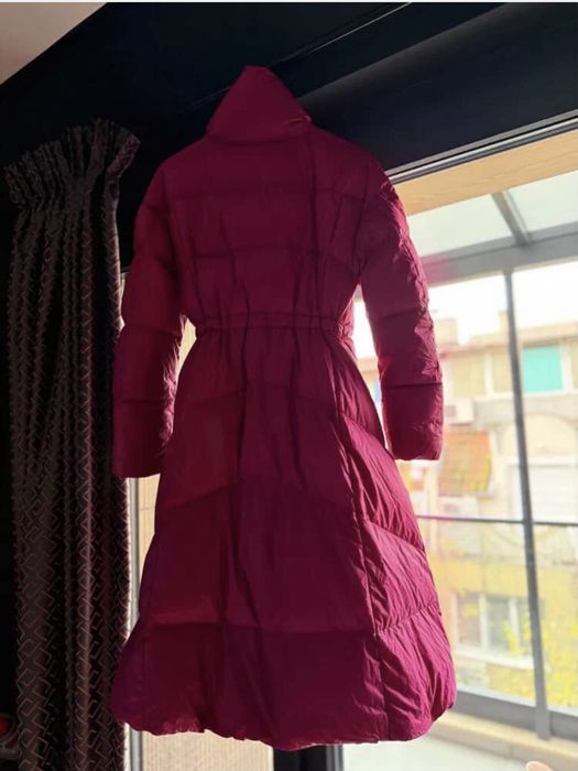 Дълго розово палто с пух Marc Cain