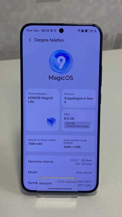 (AG13) Telefon Honor Magic8 Lite (b.56033) Garantie 2 ani!