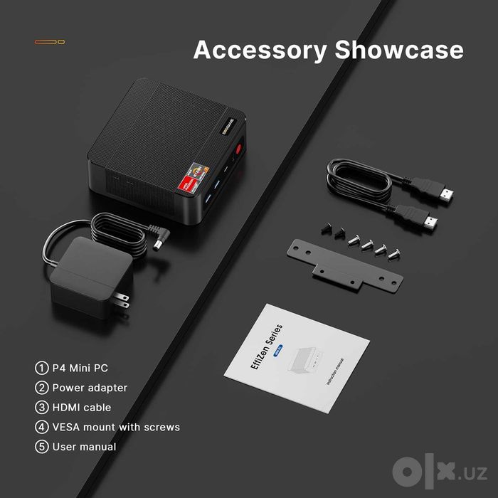 Mini PC Мини Пк Bosgame Effizen P4 Ryzen 7 5700U 32Gb DDR4 1Tb M2 SSD