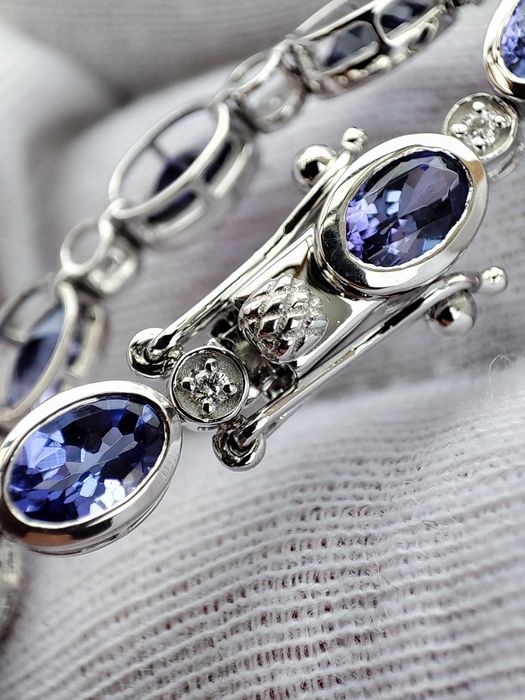 bratara platina PT950 cu tanzanit diamant tanzanite si diamante aur