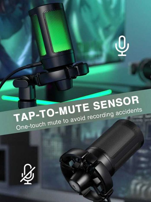 Mикрофон FIFINE A2 с RGB подсветка + стойка, USB Type-C