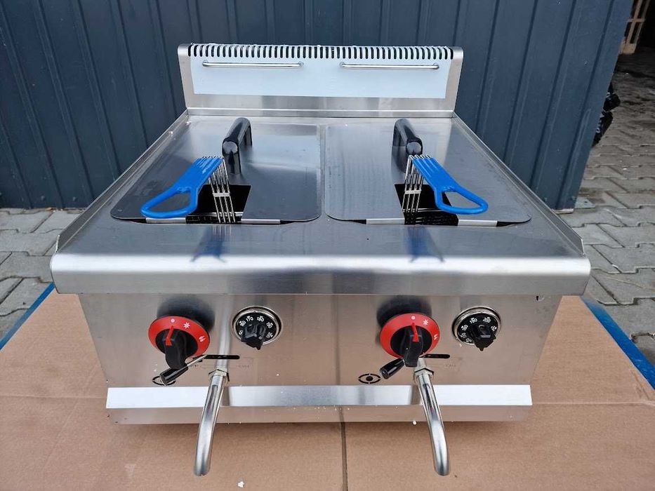 Friteuză pe gaz GPL dublă 15L+15L NOUA cu robineti
