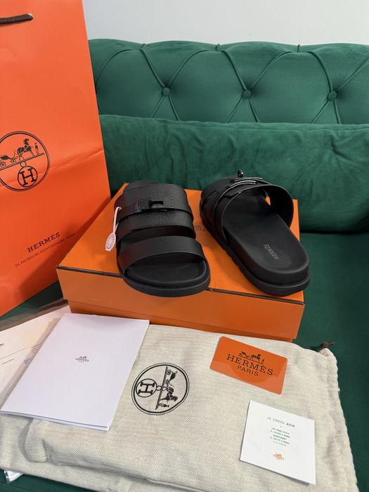 Papuci Hermes piele naturala 100% Full Box colectie noua