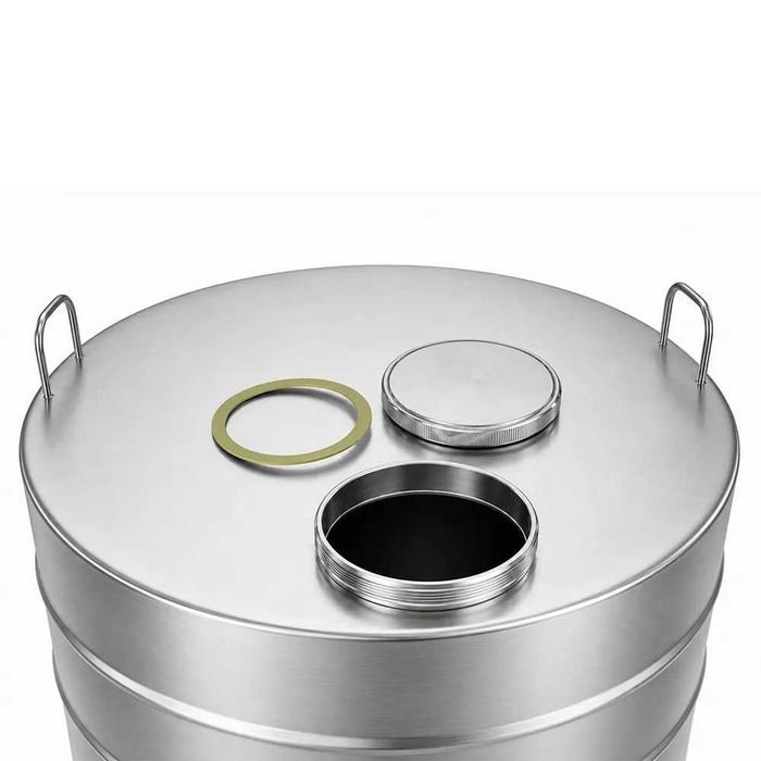 Butoi INOX 250 L cu capac fix si garnitura, cadou robinet din INOX